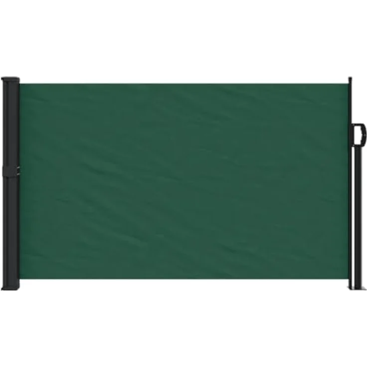 vidaXL Seitenmarkise, Sichtschutz Ausziehbar, Windschutz Sonnenschutz für Garten Balkon Terrasse, Seitenrollo Seitenwandmarkise, Dunkelgrün 120x600cm – Bild 3