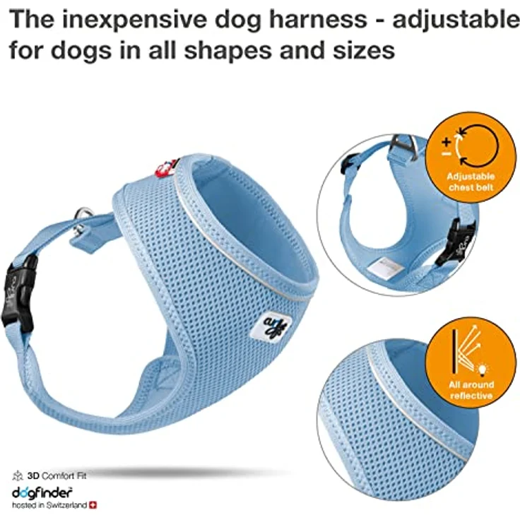 Curli Basic Geschirr Air-Mesh, Skyblue, XS – Bild 2
