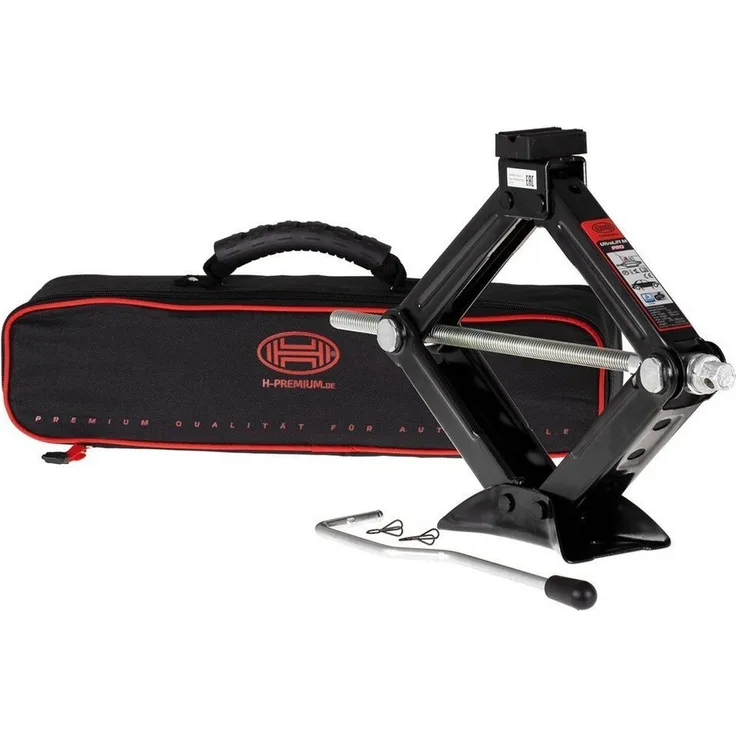 HEYNER UltraLift M PRO Scherenwagenheber 1,5t SUV/PKW + Kurbel + Gummiauflage + Tasche, pulverbeschichtet, robust, drehbarer Sattel