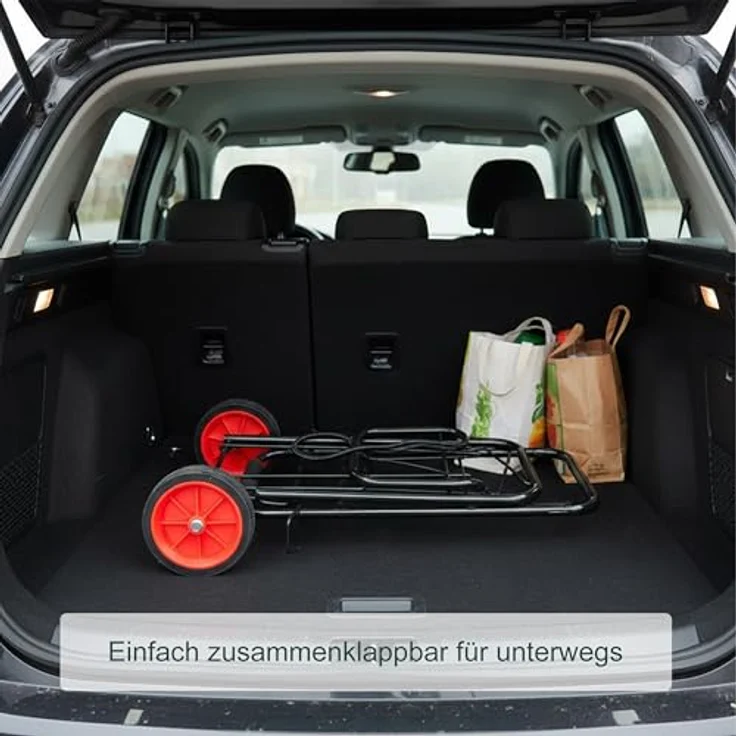 relaxdays Klappbare Sackkarre, Transportwagen mit pulverbeschichtetem Stahlrahmen, schwarz, 35 kg max. Traglast, inkl. 2 Spanngummis – Bild 5