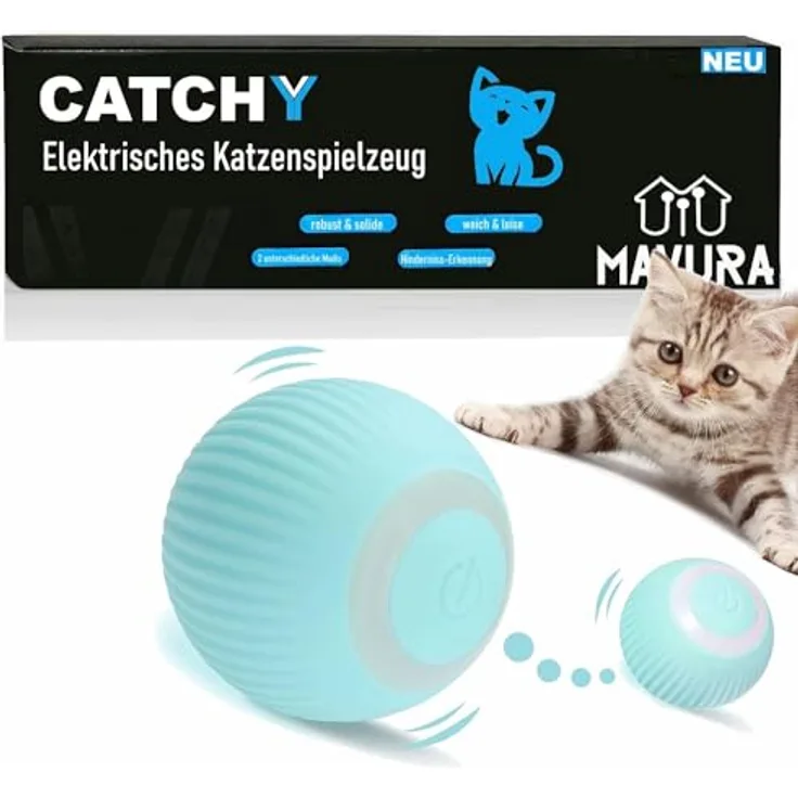 MAVURA Catchy Elektrisches Katzenspielzeug Spielball für Katzen, interaktives Spielzeug automatischer rollender Ball