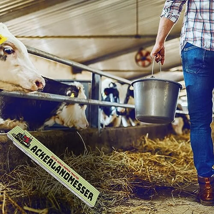 speecheese Ackerlandmesser Echte Kerle fahren Traktor, Holz Meterstab in grün mit lustigem Spruch über die Hektar des Bauern – Bild 4