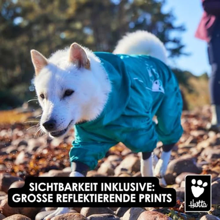 HURTTA Mudventure Overall ECO, wasserdichter Hundeoverall mit reflektierenden Prints, schwarz – Bild 7