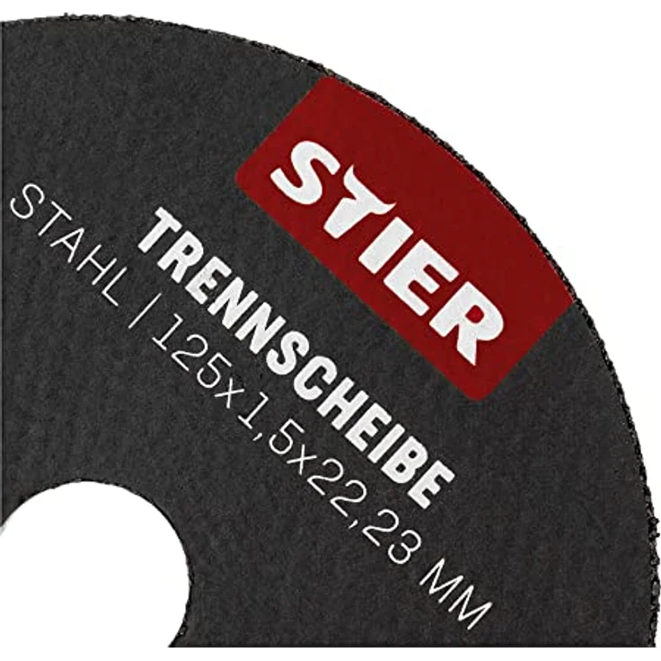 STIER Trennscheiben Stahl, Maße: 125 x 1,5 x 22,23; Form 41; gerade Ausführung; 25 Stück, für Winkelschleifer jeder Art; Für Edelstahl, Stahlguss, etc. – Bild 4