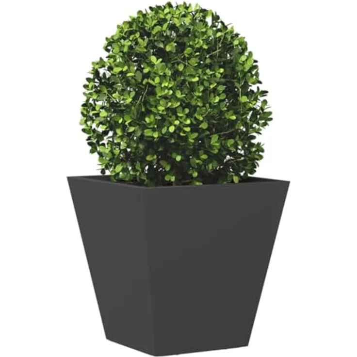 vidaXL Pflanzkübel 2 STK. Schwarz 30x30x30 Stahl - Robuster Blumenkübel aus rostbeständigem Stahl – Bild 4