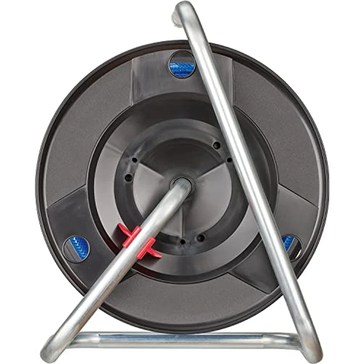 Brennenstuhl Schlauchtrommel 20 Meter, Druckluftschlauch 6/12 mm, robust mit Wandhalterungen, Schwarz/Blau, Made in Austria – Bild 4