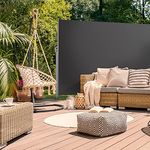 SVITA Seitenmarkise 500x160 cm, ausziehbar, Sichtschutz und UV50+ Sonnenschutz, Dunkelgrau