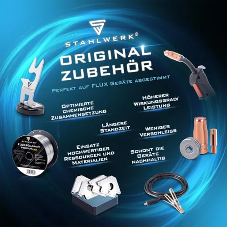 STAHLWERK FLUX Edelstahl Fülldraht E308LFC, 0,8 mm, 0,45 kg D100-Spule, selbstschützend, für MIG/MAG-Geräte, schweißen ohne Gas – Bild 3