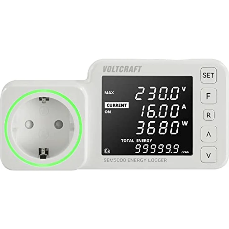 Voltcraft SEM5000 Energiekosten-Messgerät mit Kostenprognose und Alarmfunktion, SD Karten Daten-Mitschreibfunktion, LED-Ring (farbwechselnd) – Bild 2