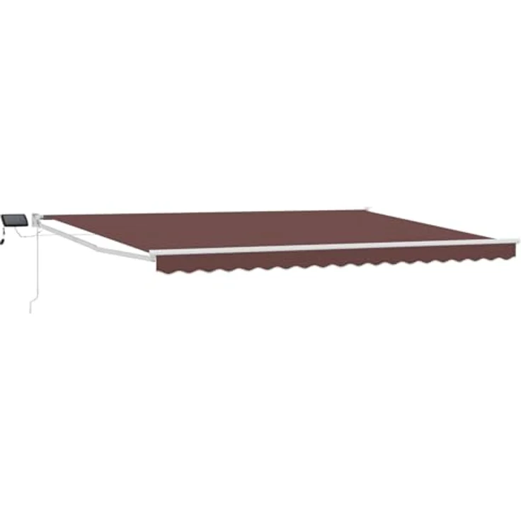 vidaXL Manuelle Gelenkarmmarkise mit LEDs, braun, 4 x 2 m für Outdoor Nutzung – Bild 1