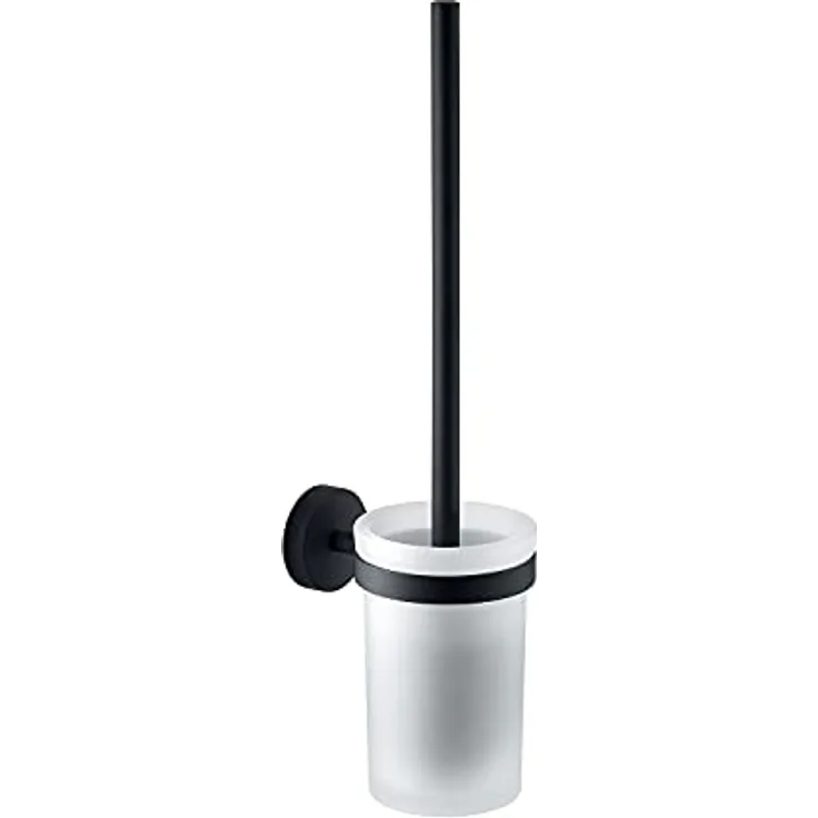 Gedy Eros WC-Bürste für Wand, Crristal, Schwarz, 36,6 x 8,5 x 12