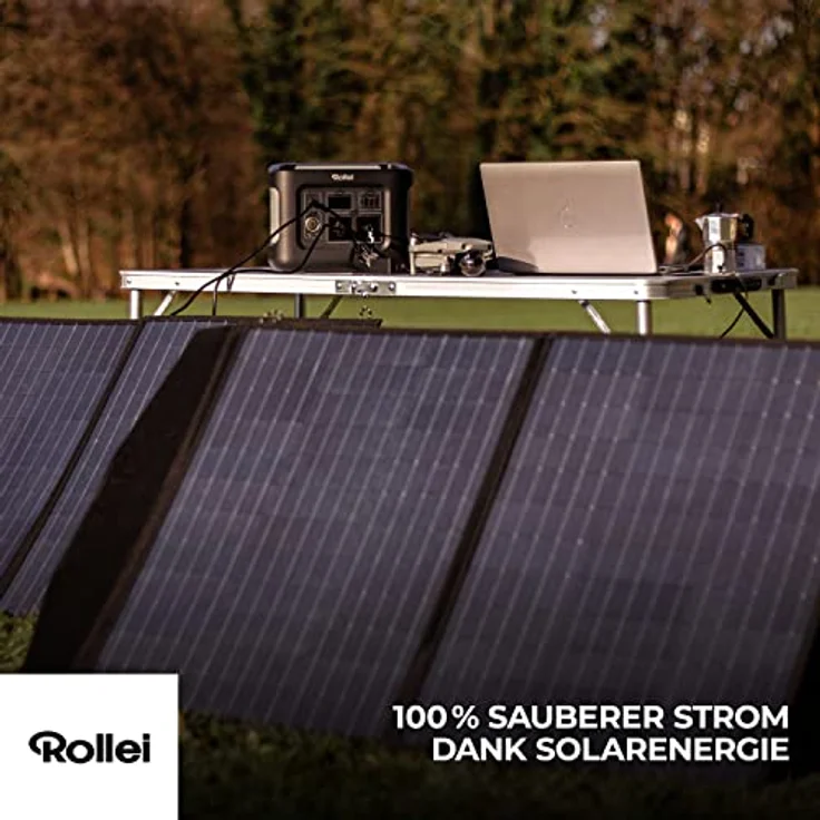 Rollei Power Station 500, 450WH Solargenerator mit LIFEPO4-Akku, 1.000W max Leistung, tragbarer Stromspeicher ideal für Camping, Wohnmobile, Garten, Notstrom Schwarz – Bild 5