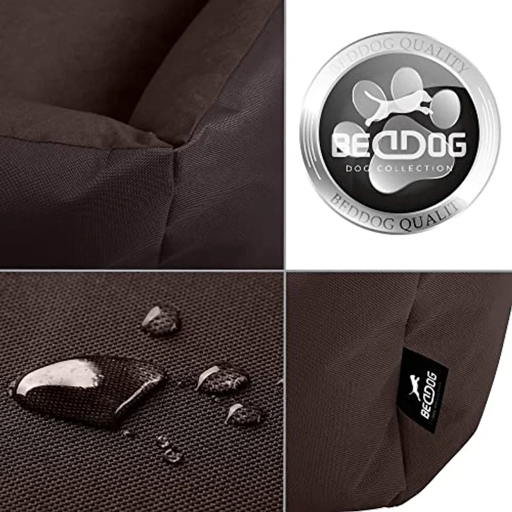 BedDog Hundebett ZARA, Hundekissen mit abziehbarem waschbaren Bezug, Hundekorb, Hundesofa, für kleine Hunde, S, Cordura/Microfaser-Velours, grau – Bild 5