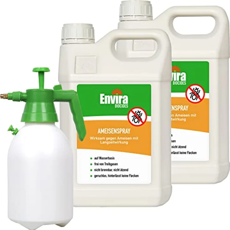 Envira Ameisen-Spray 2x 5 Liter + 2L Drucksprüher - Ameisen bekämpfen im Haus & im Garten - Ameisengift innen - mit Langzeitwirkung & geruchsneutral – Bild 1