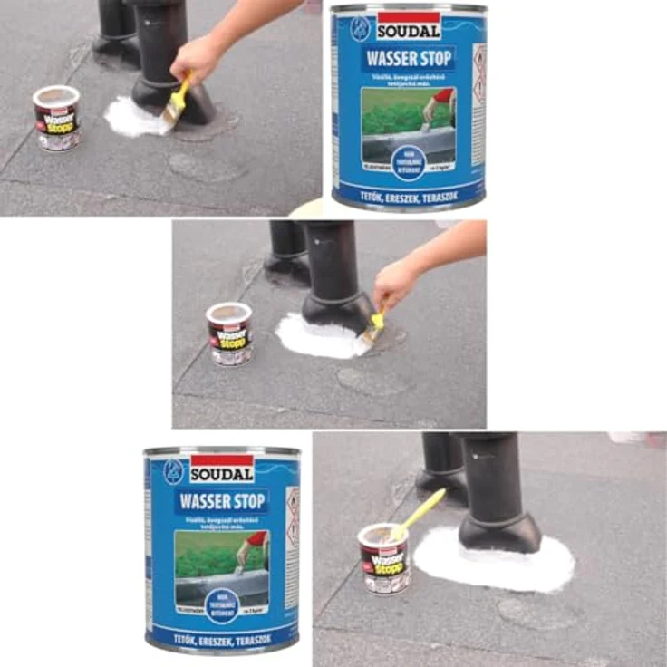 Soudal Wasserfeste Dichtungsmasse Wasserstopp, 4kg Dose für schnelle Reparaturen, hoch elastisch und sofort wasserfest – Bild 3