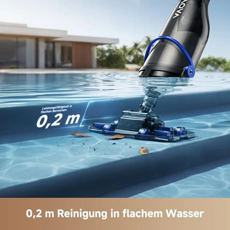 MOVA Handler V10, Kabelloser Poolsauger mit 4.200 L/h Saugleistung, 60 Min Laufzeit, transparentem Saugkopf, 1,8 m Teleskopgriff – Bild 7