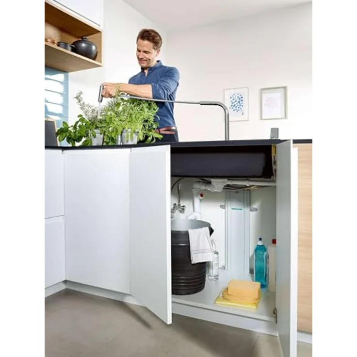 Hansgrohe Metris Select M71, Einhebel-Küchenmischer Select 320 2jet mit Ausziehbrause, sBox, Chrom, schwenkbar bis 150°, temperaturbegrenzbar, für Durchlauferhitzer geeignet – Bild 8