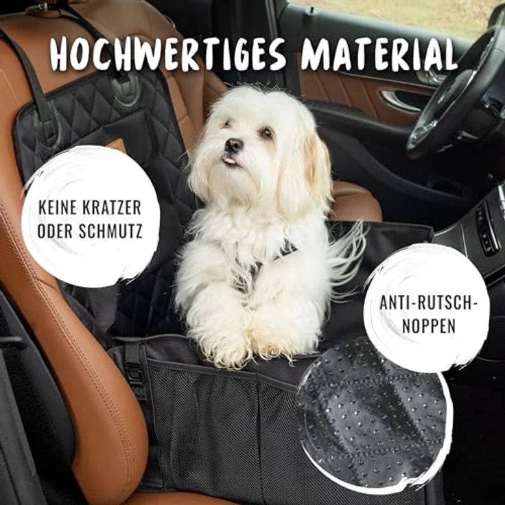 Rudelkönig Autositz für Hunde, Wasserabweisender Hundekorb für Auto Rückbank, für kleine und mittlere Hunde, schwarz – Bild 5