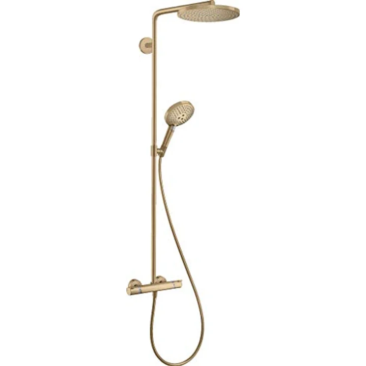 hansgrohe Raindance S Duschsystem 240, 1jet, PowderRain Technologie, EcoSmart mit Ecostat Comfort Thermostat, verstellbare Handbrausehalterung, chrom – Bild 1