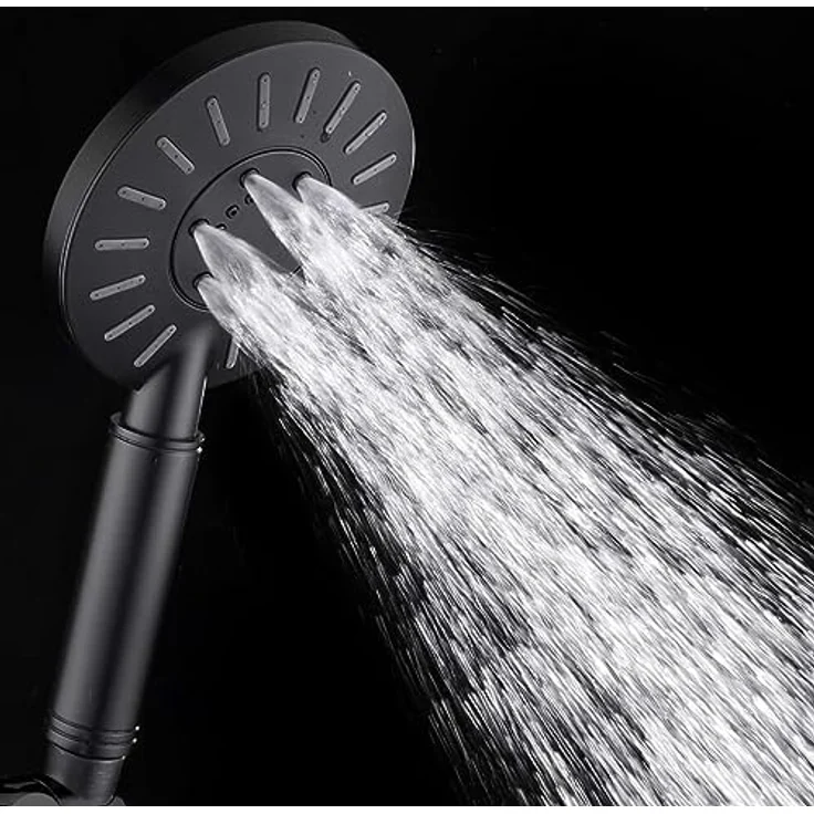 Tiger Regenduschkopf Dusch-Set Tyne Matt Schwarz, 3 Jet-Modi, Comfort Water Saver, Anti-Kalk-Düsen – Bild 5