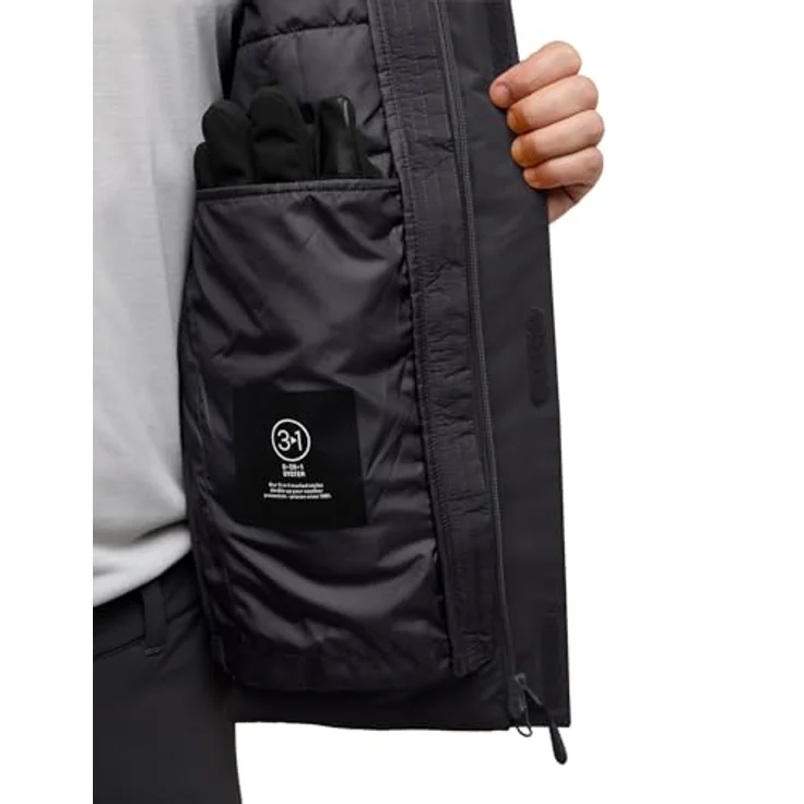 Jack Wolfskin 3-in-1-Funktionsjacke JASPER 3IN1 JKT M, wasserdicht mit PRIMALOFT® Innenjacke, schwarz – Bild 4