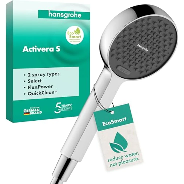 hansgrohe Select S Duschkopf, 2 Strahlarten, Chrom, Durchflussrate 7,2 l/min – Bild 1