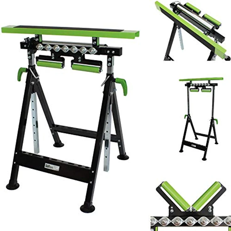 2x Multifunktions-Arbeitsbock Rollenbock höhenverstellbar Klappbock V-Rollen 4 in 1 – Bild 2