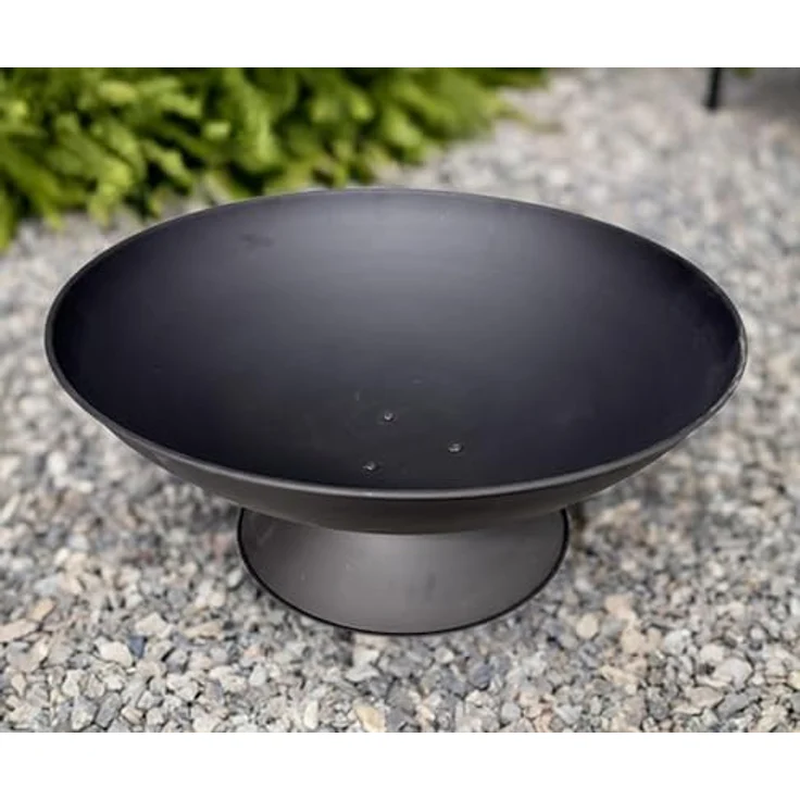 Jet-Line Indio Feuerschale, Metall Feuerstelle in Schwarz, 60 cm, Höhe 21 cm, vielseitig für Garten und Grillen – Bild 2
