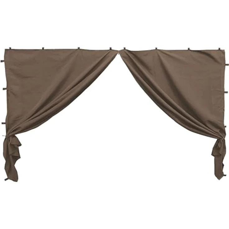 Quick Star Pavillonseitenteil Nizza, 250x190 cm, taupe, 2 tlg. Set mit Reißverschluss aus 100% Polyester – Bild 3