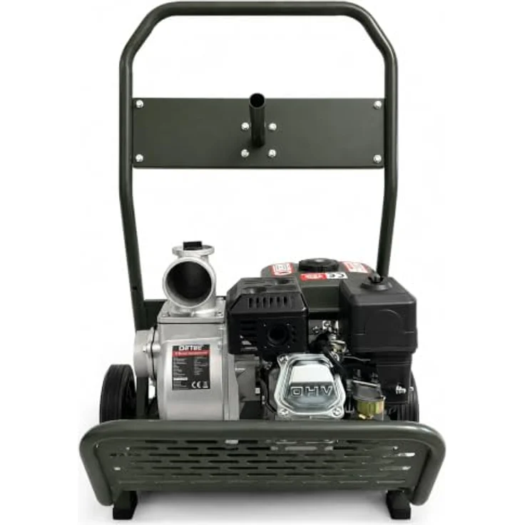 DeTec 3" Zoll Benzin Wasserpumpe, 60.000 L/h mit Gestell, ideal für Garten, Pool und Hochwasser – Bild 1