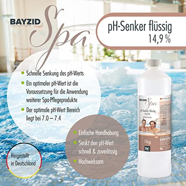 2 x 1 kg BAYZID SPA pH Minus flüssig 14,9% – Bild 5