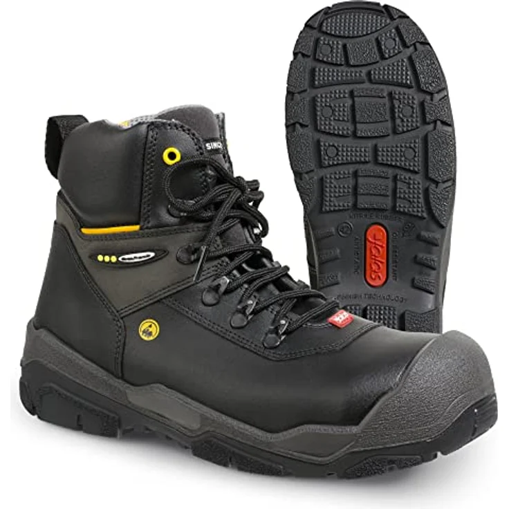Ejendals AB Sicherheitsstiefel 1828 Gr.43, S3 SRC CI HRO HI, schwarz, mittelhoher Arbeitsplatzschutz mit Aluminium-Zehenschutzkappe und Nitril-Außensohle – Bild 1