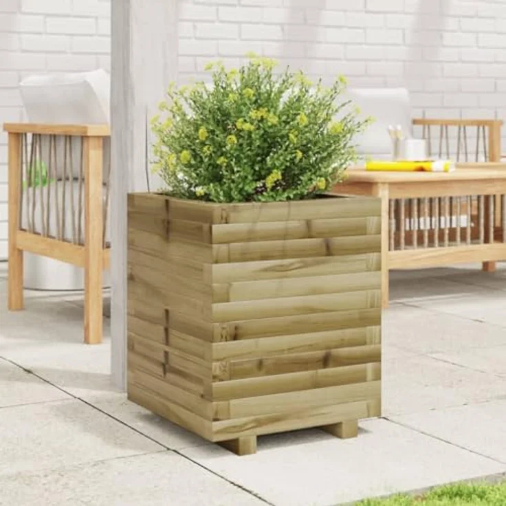 vidaXL Pflanzkübel, Hochbeet aus Kiefernholz Imprägniert, für Garten Balkon Terrasse, großzügiges Fassungsvermögen – Bild 3
