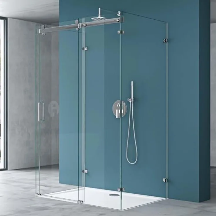 Mai & Mai Ravenna17-2, U-FORM Duschkabine mit Schiebetür, 8mm ESG-Sicherheitsglas in Klarglas, NANO-Beschichtung, BxT: 100x70 cm