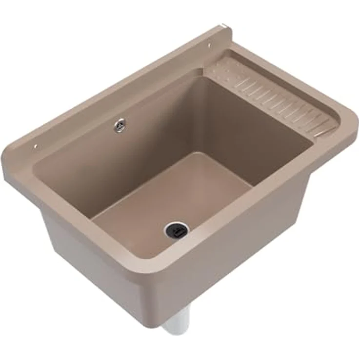 QLS Küchenspüle CELIA, Kunststoff-Spülbecken, 59x38 cm, für Garten Garage Werkstatt, robust und leicht zu reinigen - Preisvergleich – Bild 6