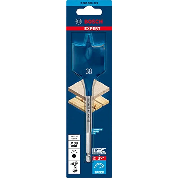 Bosch Accessories 2608900329, Holz-Fräsbohrer 38 mm, Gesamtlänge 152 mm, Sechskantschaft, schnell und effizient – Bild 2