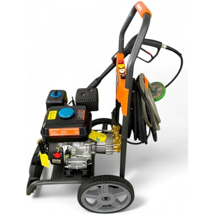 DeTec DAEWOO Benzin Hochdruckreiniger 207 bar, 7 PS mit Messing Pumpenkopf, 12 m Hochdruckschlauch, 4 Schnellwechseldüsen, ideal für Steinreinigung – Bild 6