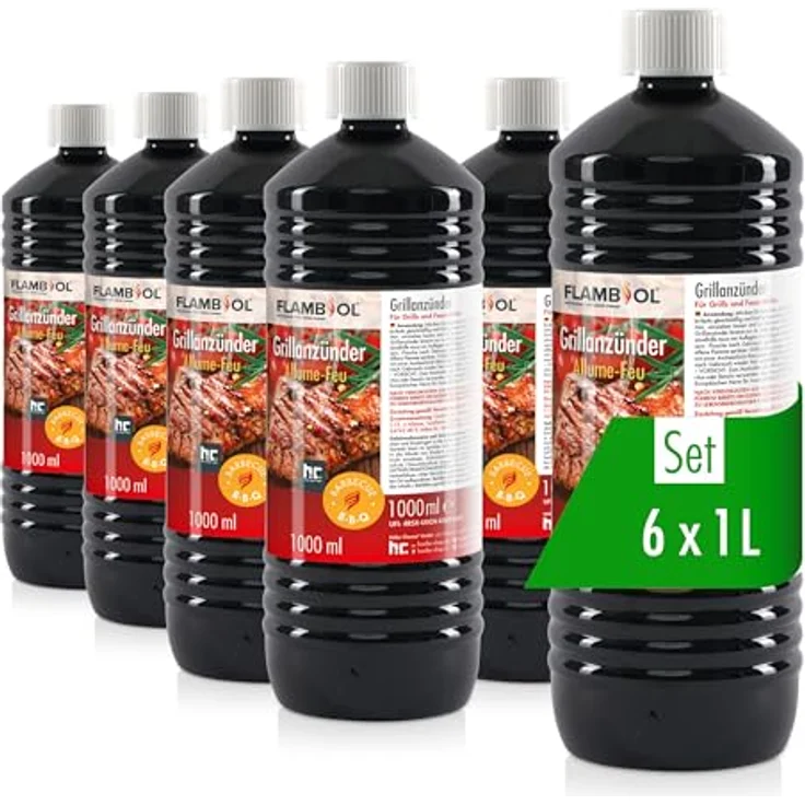 Höfer Chemie 6 L Grillanzünder flüssig für Holzkohle und Grillbriketts, mit Spritzausgießer und kindersicherem Verschluss – Bild 1