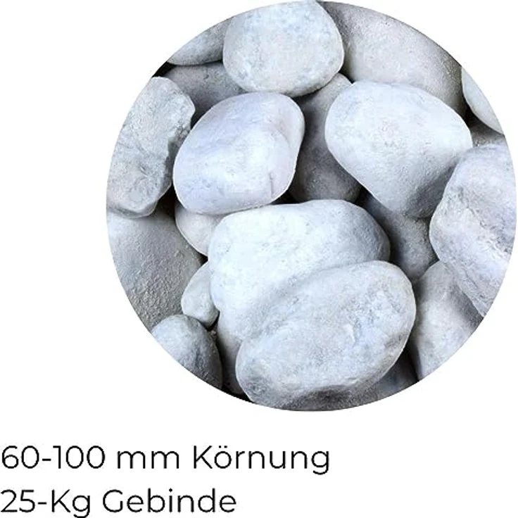 Zierkies 25 kg 7-15 mm Aquarium Carrara Weiß Garten Kies Marmor Gabion Steinteppich – Bild 2