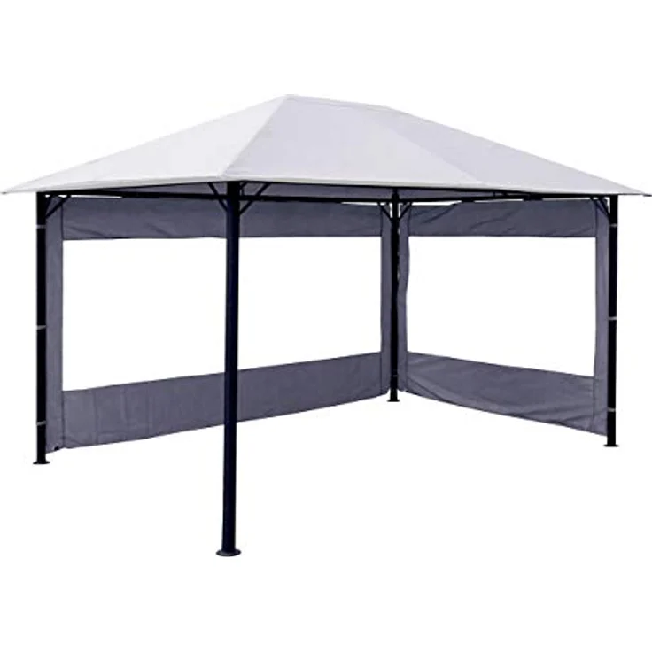 Quick Star Pavillonseitenteil Nizza, 250x190 cm, graues Polyester mit PE-Fenster, für Antik Pavillon 3x4 Meter – Bild 3