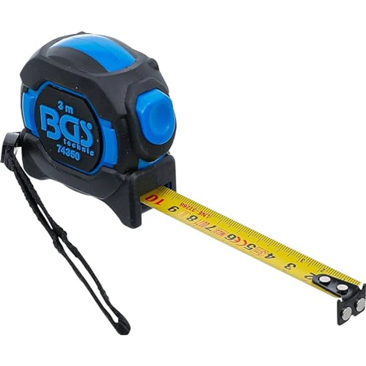 BGS 74350 | Rollbandmaß | 16 mm x 3 m | gelbes Kunststoffgehäuse, metrische Skala, magnetischer Anschlag – Bild 1