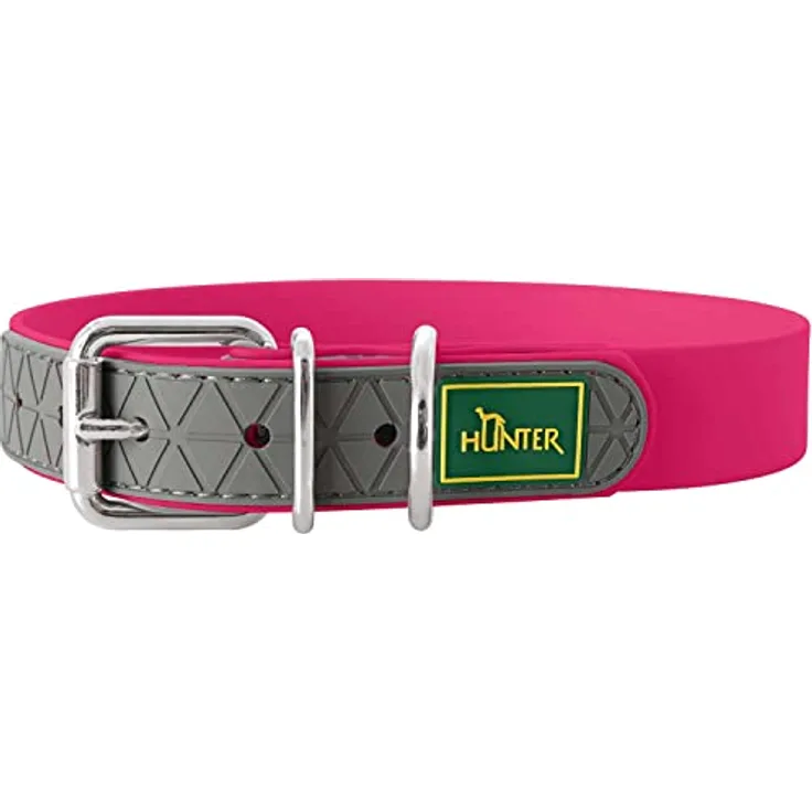 HUNTER CONVENIENCE Hundehalsband, Kunststoffmaterial, 65 L-XL, himbeer, wasser- und schmutzabweisend