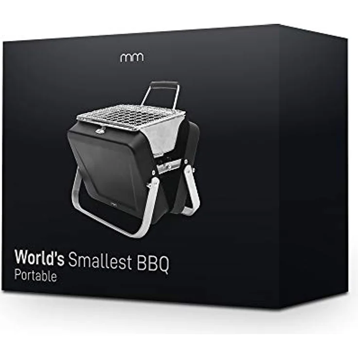 MikaMax Kleiner tragbarer, faltbarer Touristengrill in einer Tragetasche, BBQ in Form einer Aktentasche, weltweit kleinster BBQ - Holzkohlegrill – Bild 5