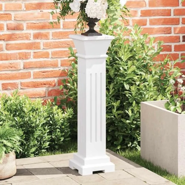 VidaXL Säulen-Pflanzenständer Klassischer Stil Quadratisch MDF – Bild 3