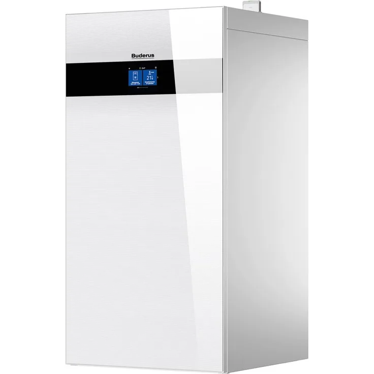 Buderus Logatherm WLW186i-12 TP70 W, Luft-Wasser-Wärmepumpe mit 70l Pufferspeicher, Weiß, Vorlauftemperatur bis 75°C, aktive Kühlung, EMS-plus Bedieneinheit