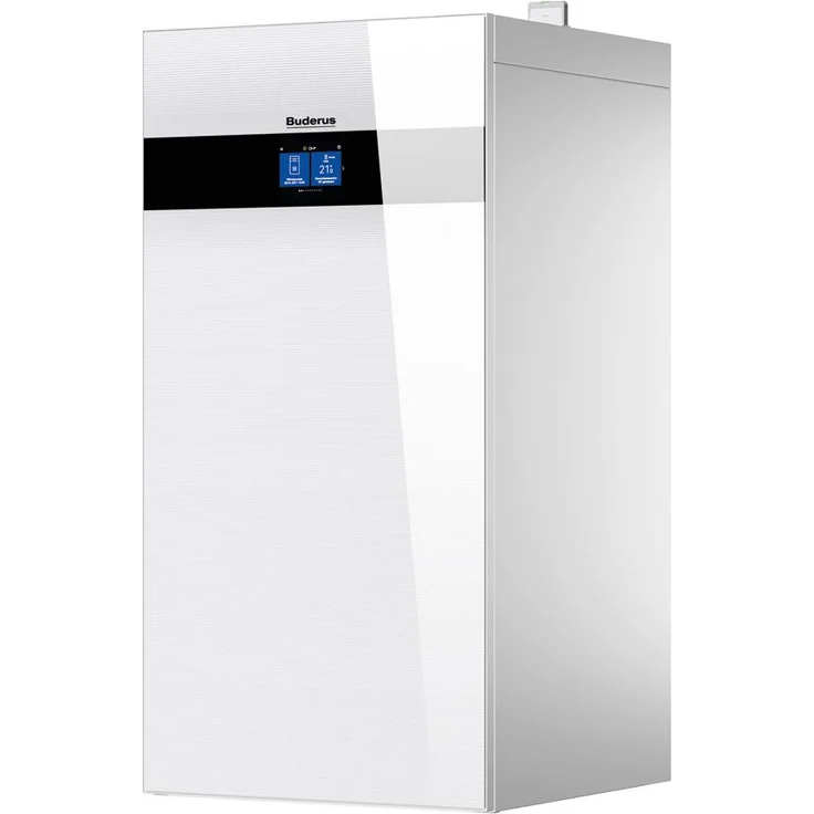 Buderus Logatherm WLW186i-12 TP70 W, Luft-Wasser-Wärmepumpe mit 70l Pufferspeicher, Weiß, Vorlauftemperatur bis 75°C, aktive Kühlung, EMS-plus Bedieneinheit