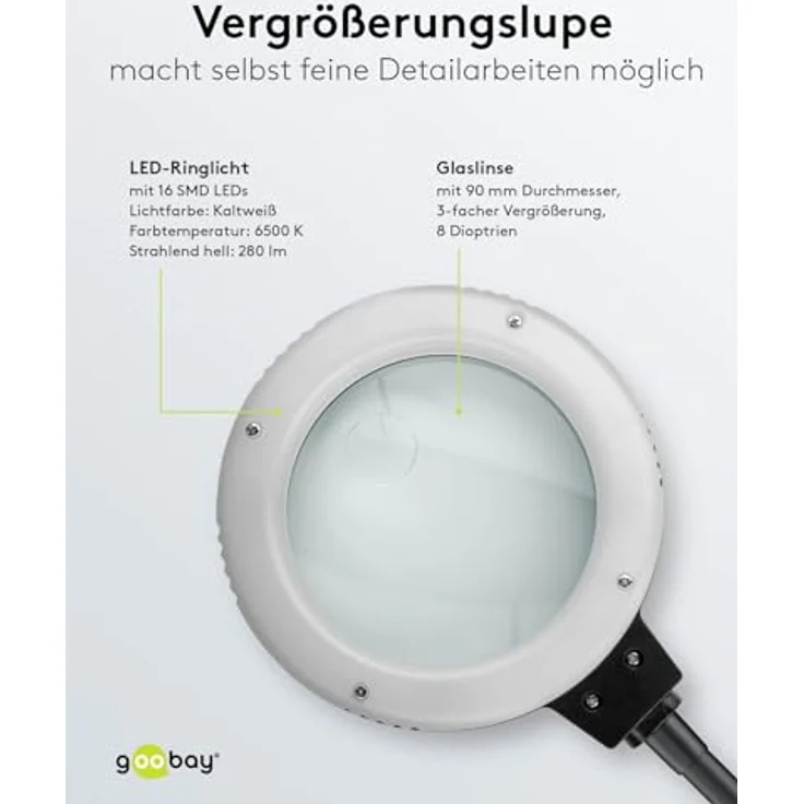 Löthilfe mit Echtglas Lupe, LED Beleuchtung, flexiblem Schwanenhals und Lötkolbenhalterung – Bild 8