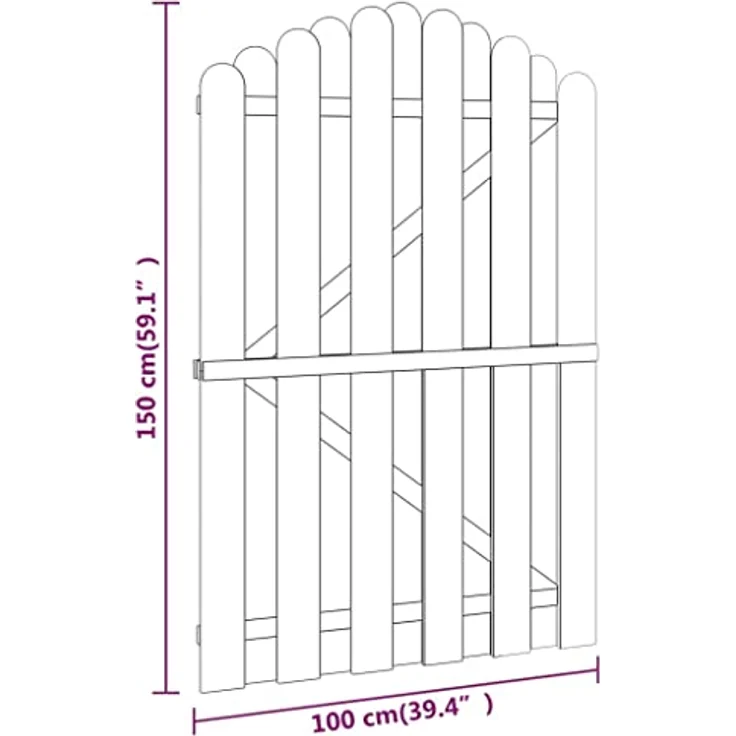 vidaXL Gartentor Imprägniertes Kiefernholz 100 x 150 cm – Bild 5