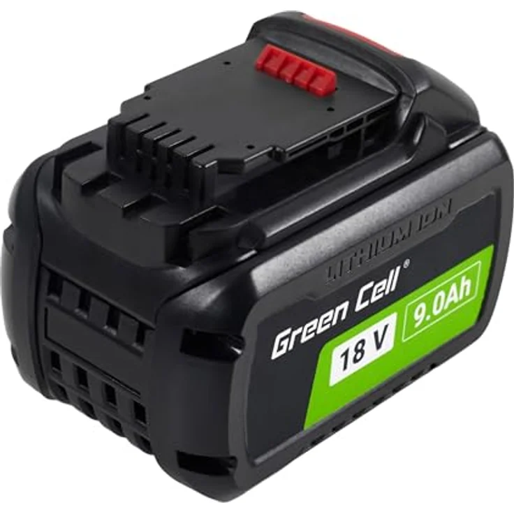 Green Cell (18V 9Ah Li-Ion) Akku für DeWalt XR - Hochleistungsakku mit Batterieladeanzeige - Kompatibel mit DeWalt Geräten - Schwarz – Bild 2