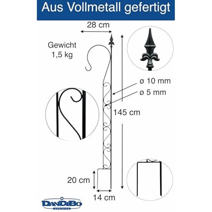 DanDiBo Rankhilfe mit Halter 23299 Rankgitter aus Metall H-144 cm B-27 cm Kletterhilfe – Bild 3